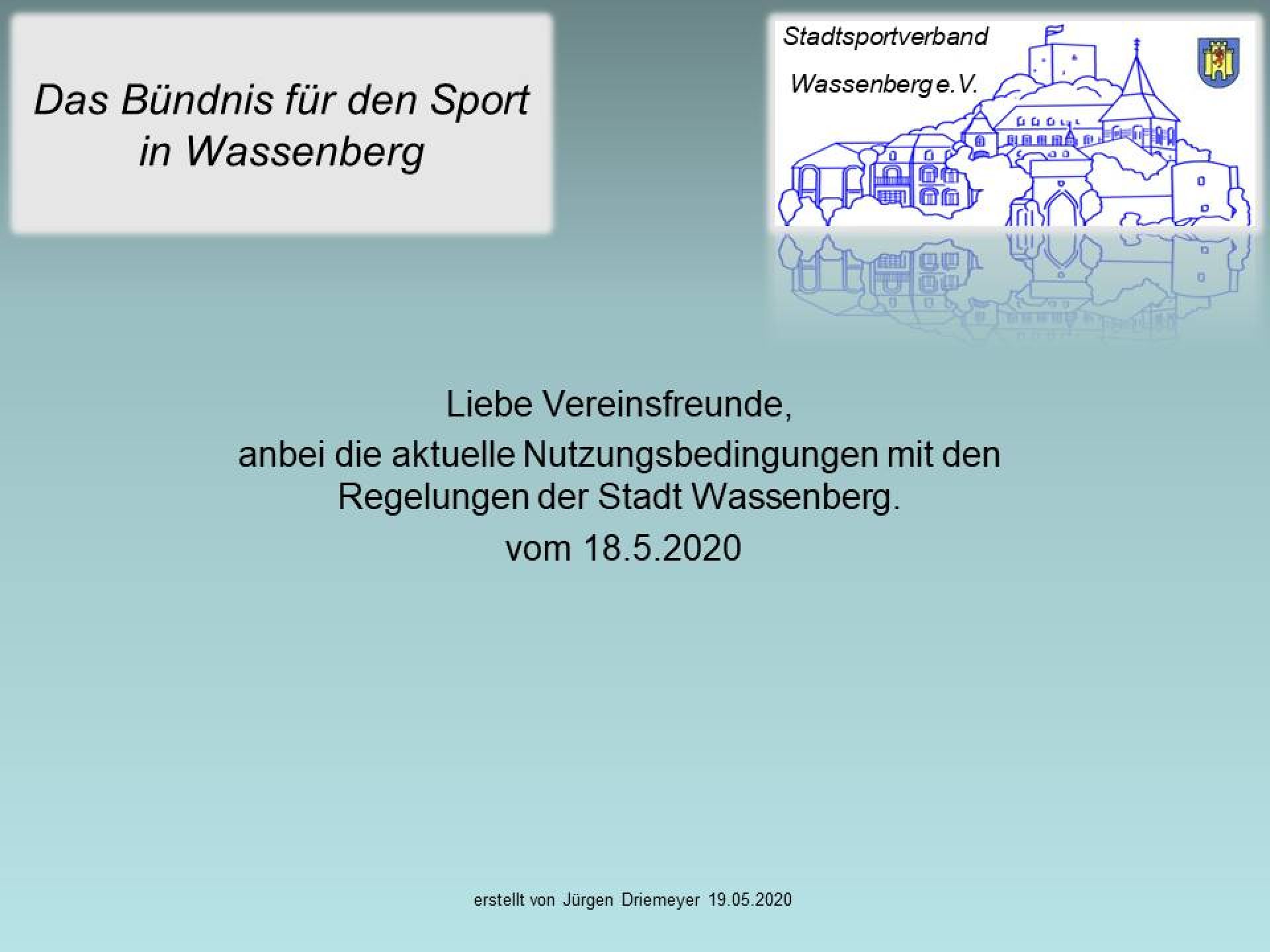 Nutzung der Sportanlagen und Turnhallen